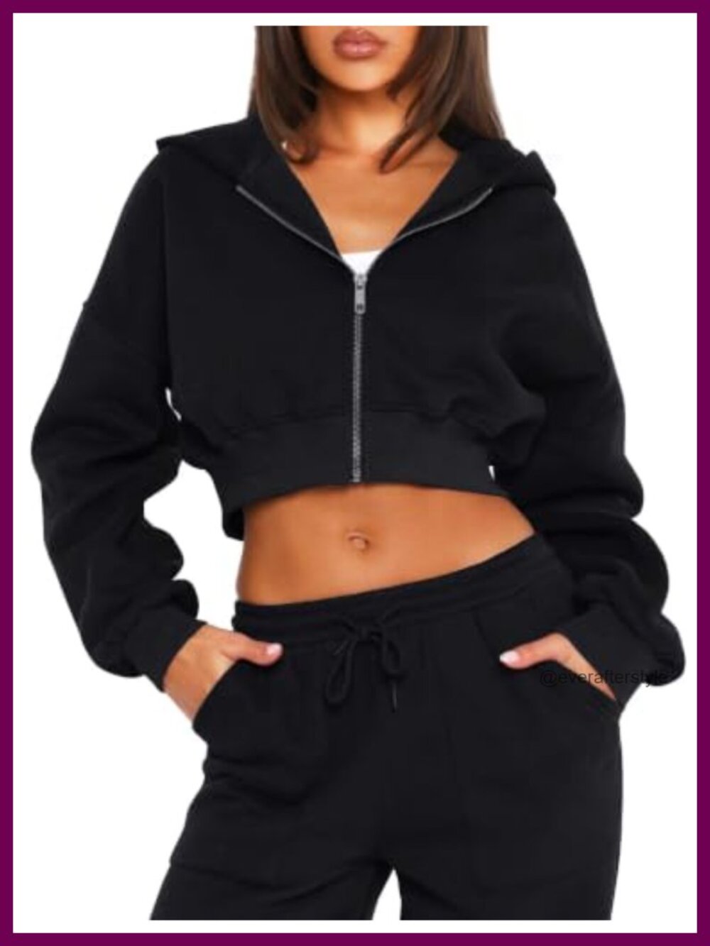 Women's Zip Up Cropped Hoodie Lightweight Fleece Y2K Sweatshirt